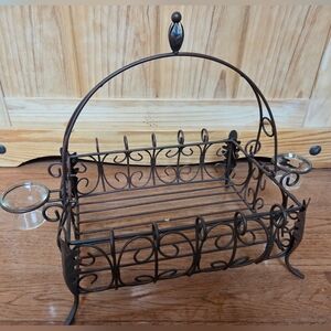 Southern Living at Home Acanthus wrought iron centerpiece with glass votives